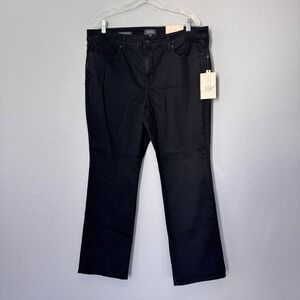NWT NYDJ Marilyn Straight Leg Jeans Black Size 18P Lift Tuck Technology